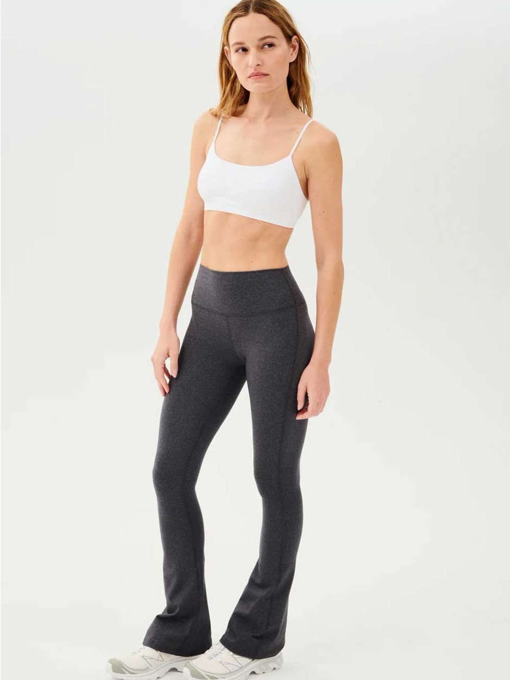 Splits59 Women’s Raquel High Waist Flared Leggings Heather Gray Size XS